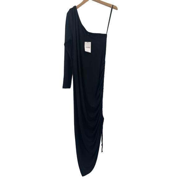 LNA CLOTHING Dress Size 1X Plus Size Milou One Shoulder Ribbed Black Curvy NWT - Picture 2 of 14
